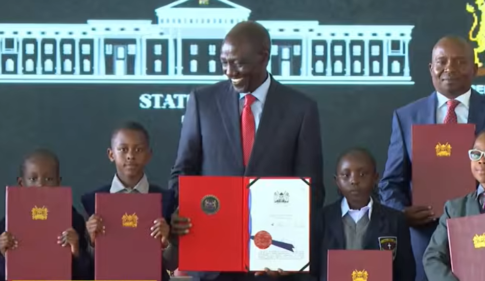 Screengrab image of President William Ruto.